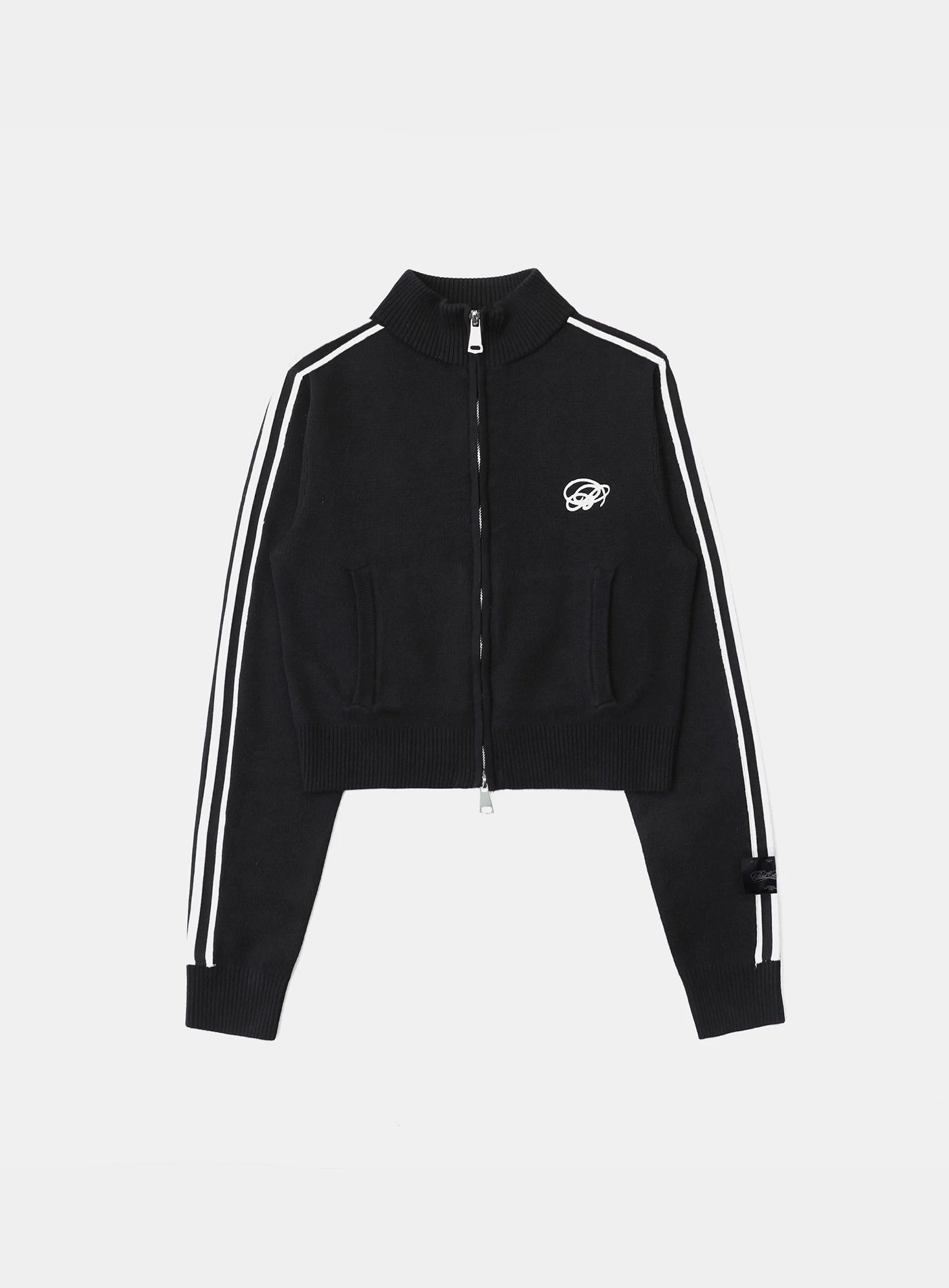 BADBLOOD Leopard Print Zip Cardigan Stand Collar Knit Jacket