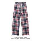 HTTAOSUP Retro Plaid Wide-Leg Pants
