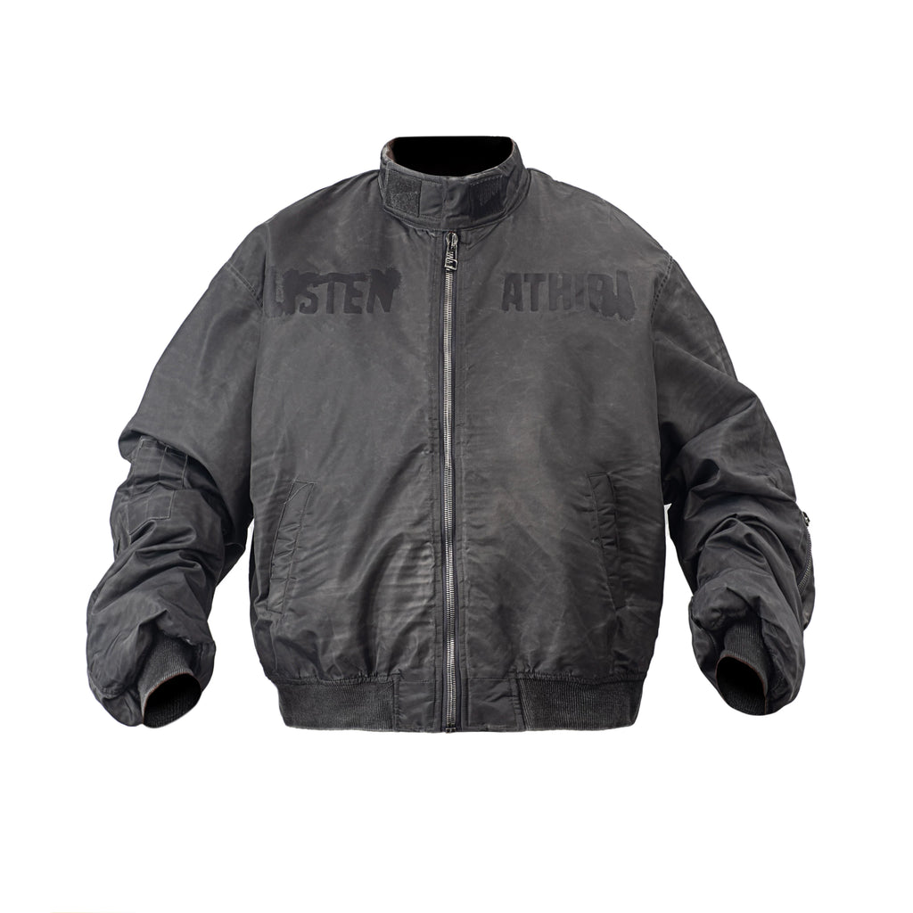 ATHIRI Washed Dyed Bomber Cotton MA1 Flight Jacket