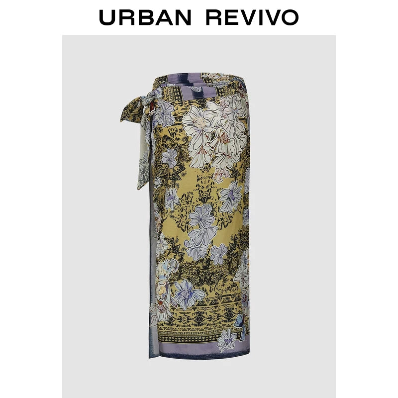 Urban Revivo Floral Ribbon Skirt