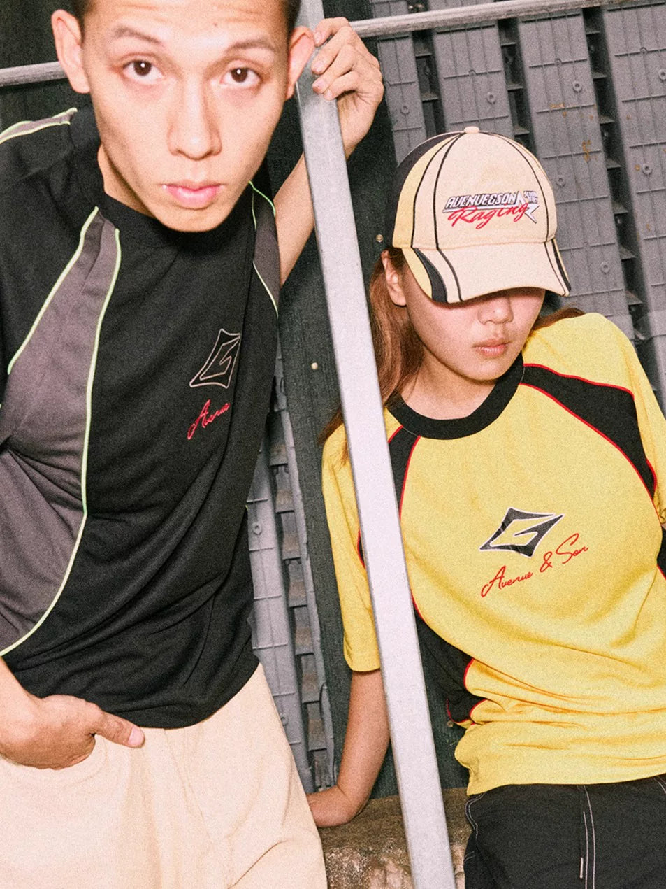 AVENUESON Three Color Embroidered Logo Short Sleeve Jersey T Shirt