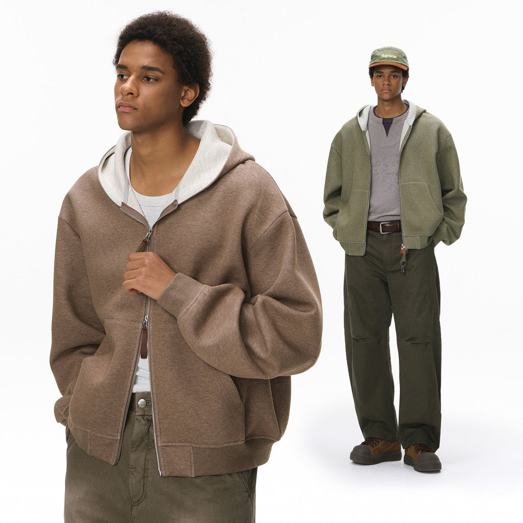 Inflation Contrast Ins Short Hooded Sweater