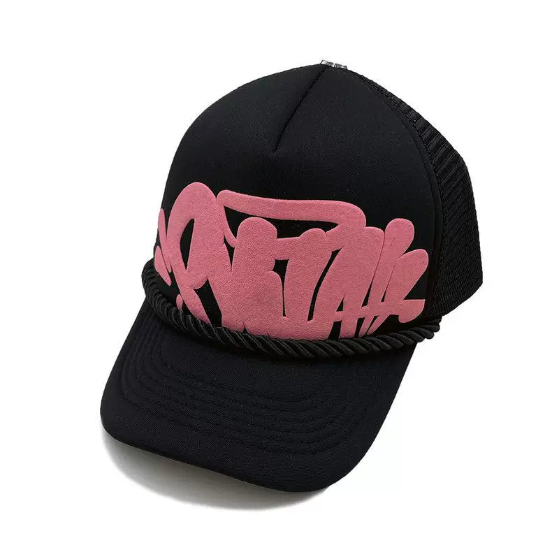 Cross Border Letter Printing Mesh Peak Cap