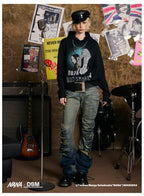 DONSMOKE Front Shoulder Hooded Sweater