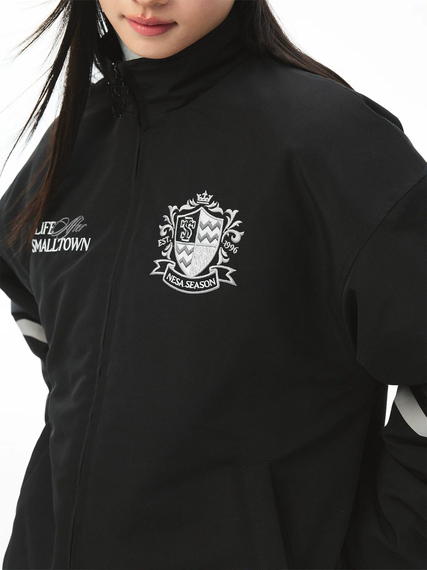 STK SmallTownKid Racing Badge Spliced Cotton Jacket