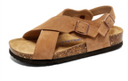 CENTREKALEM Genuine Leather Retro Roman Sandals