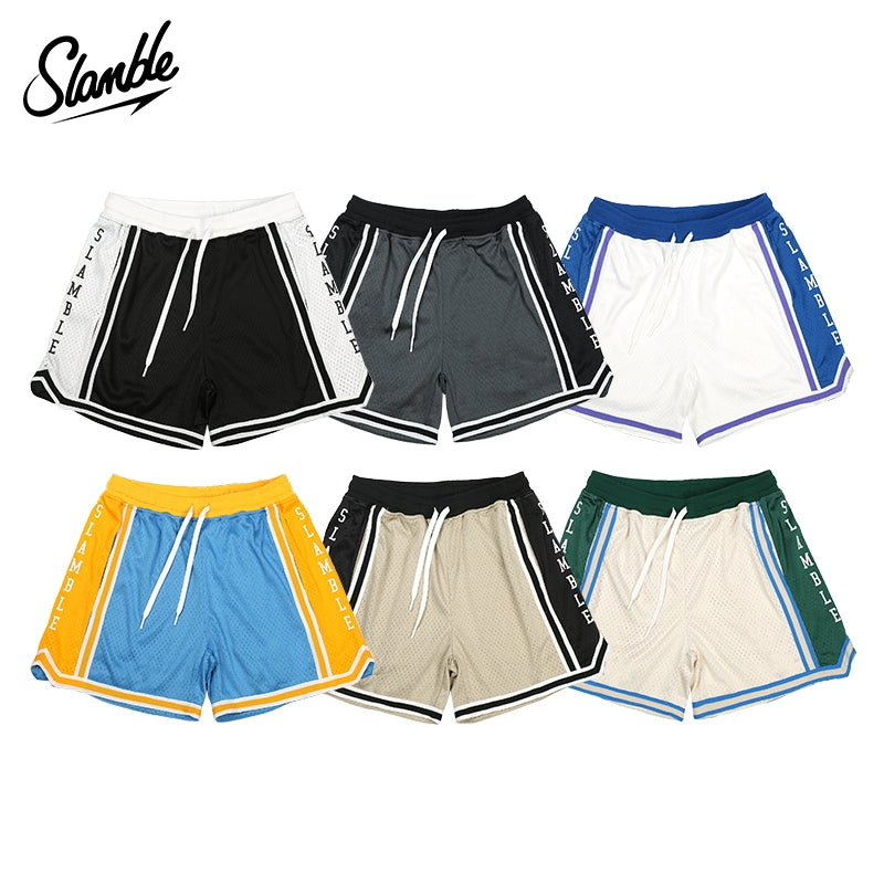 SLAMBLE Color-Block Quick-Dry Basketball Shorts