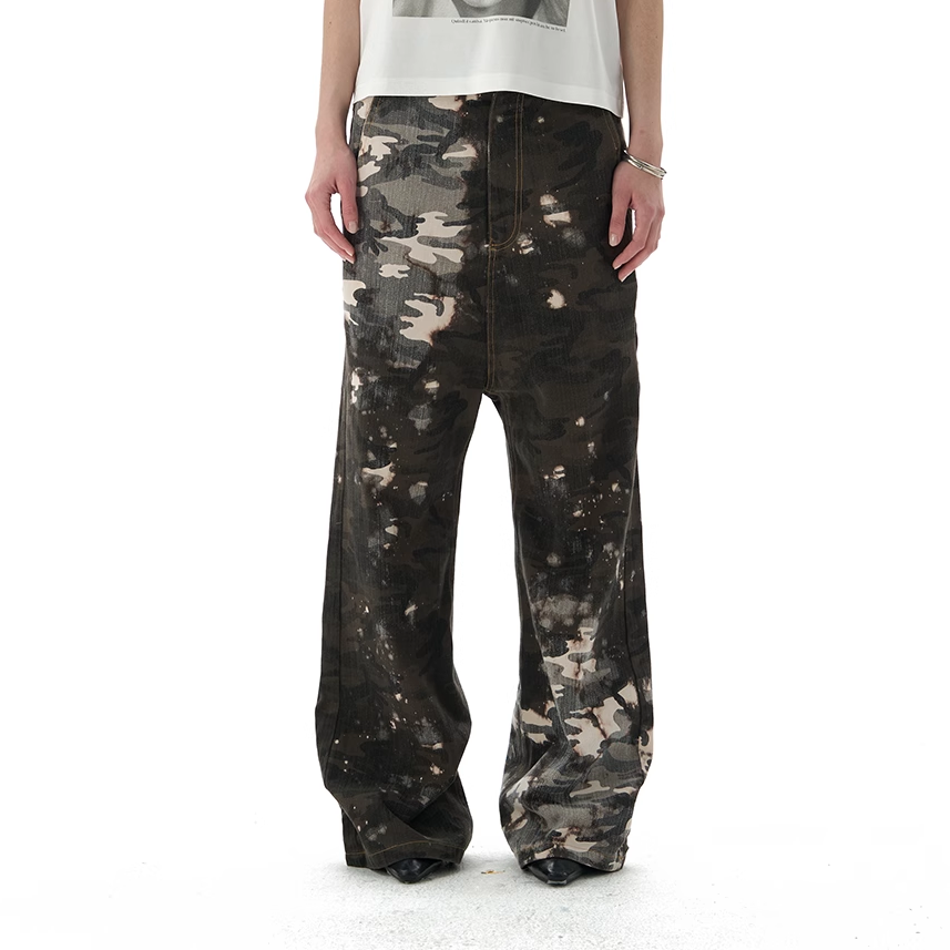 noEmosen Dissolved Camouflage Drop Crotch Canvas Pants