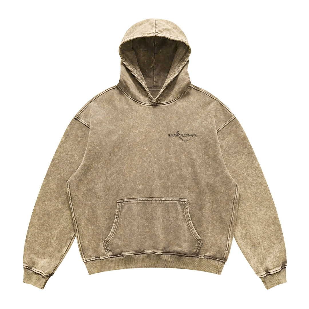 BOMBA STUDIO Letter Print Washed Oversize Hoodie