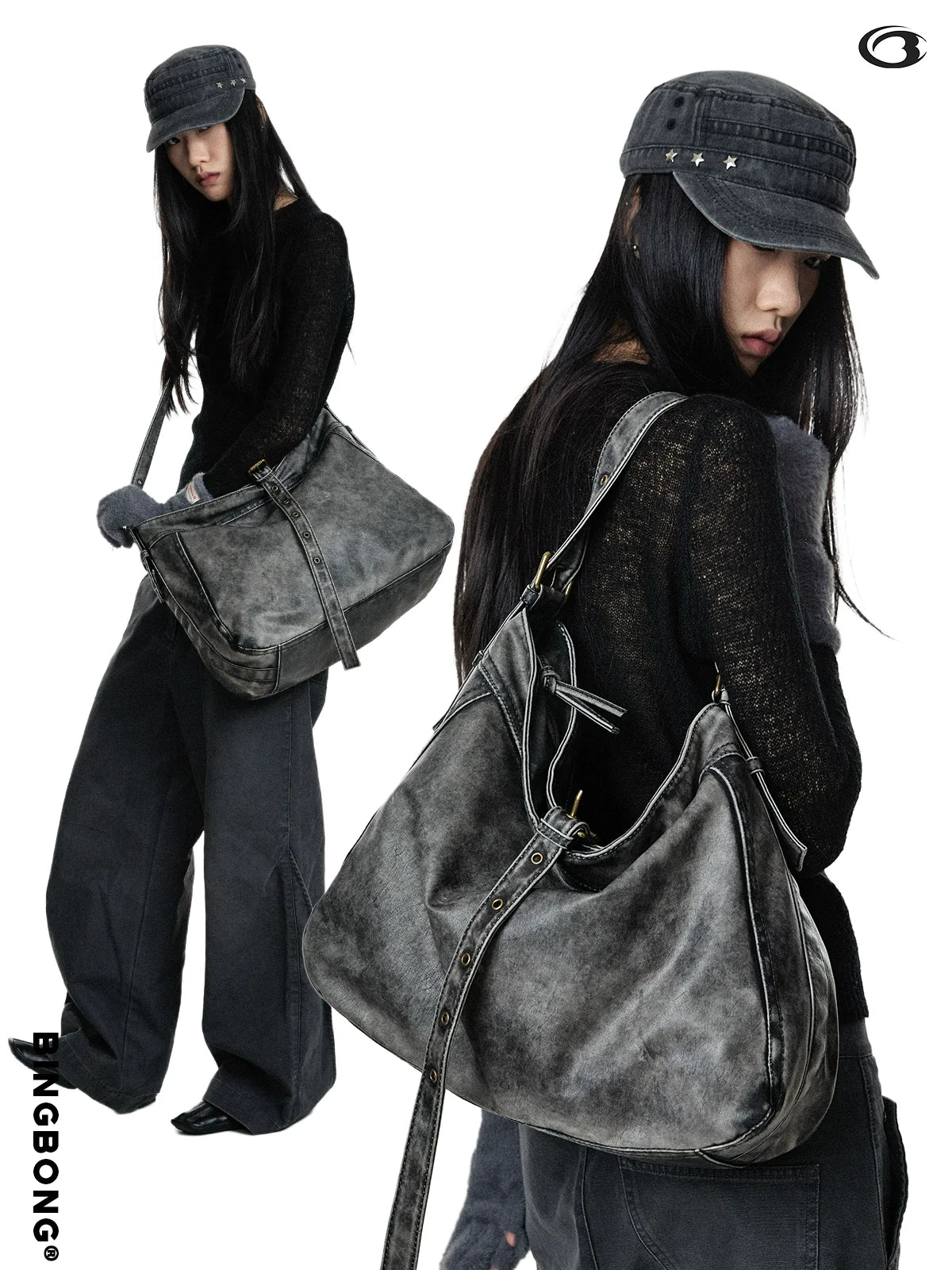 BINGBONG Retro Commuter Tote Bag Large Capacity Slack Bag