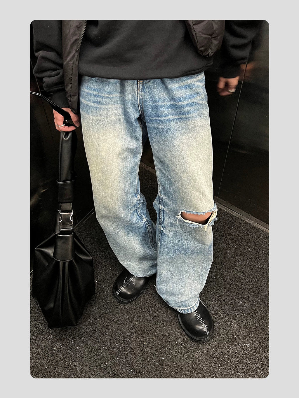 HANQIAORJI Hand-stitched First-layer Cowhide Thick-soled Big Head Shoes