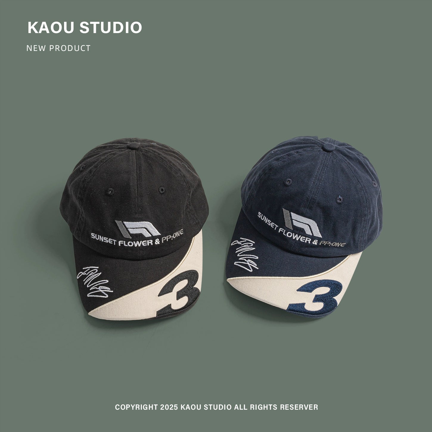 Kac Retro Color-block Embroidered Baseball Cap