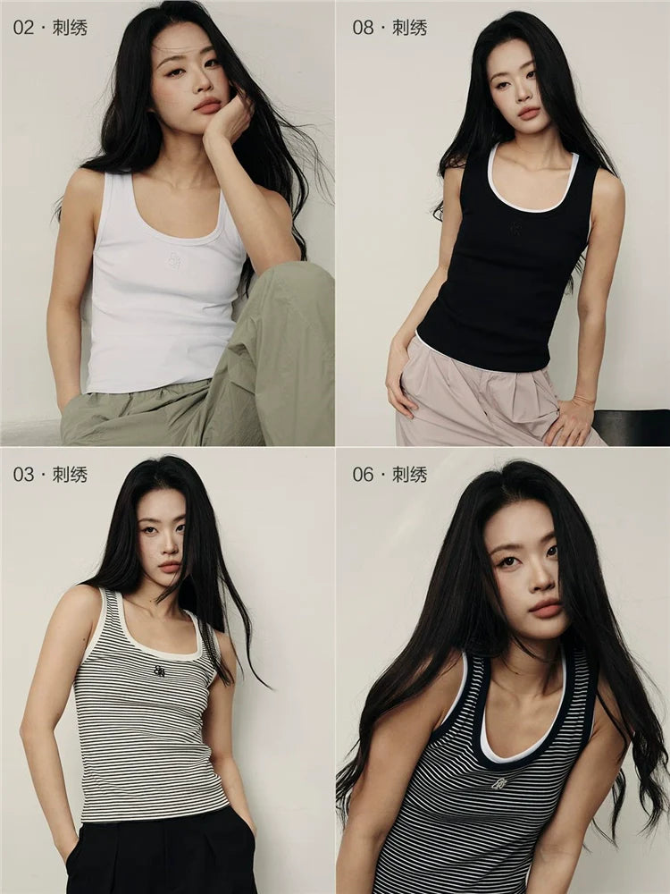 Giordano U Neck Slim Sleeveless Tee