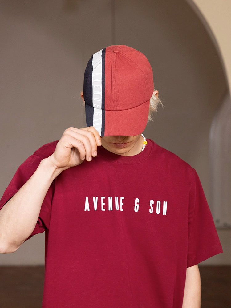AVENUE & SON Embroidered Logo Curved Brim Baseball Cap