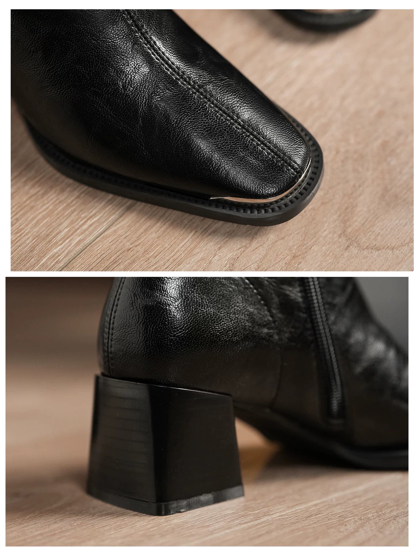 WILLWISHES Wang Ding Retro Brown Thick Heel Short Boots