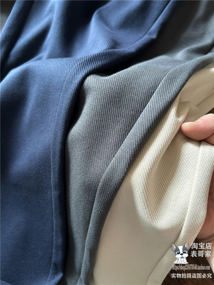 Japanese Draped Straight-Leg Cotton Trousers