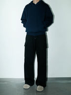 PLUS NO LOGO Double-sided Slippery Loose Pullover Hoodie