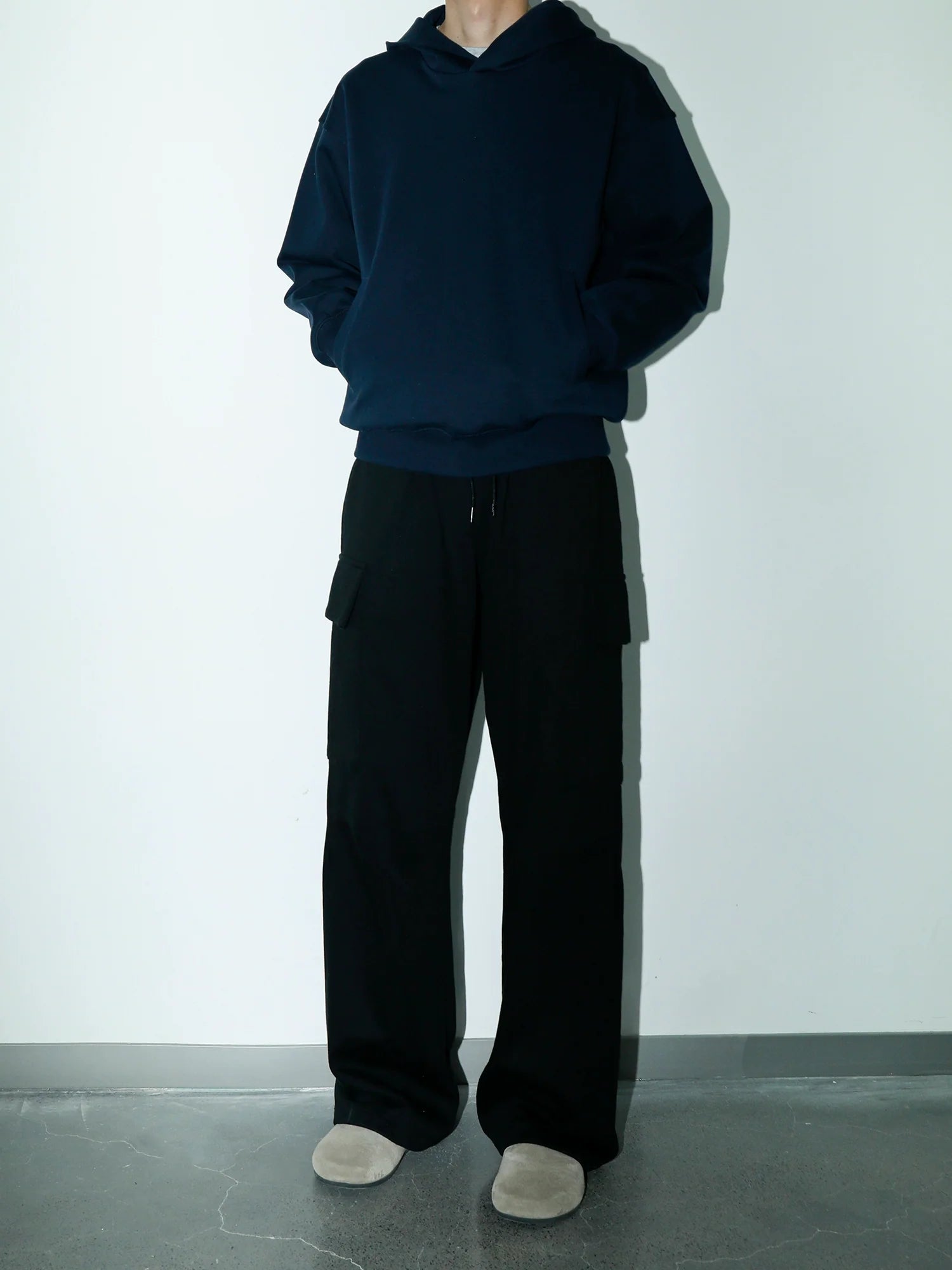 PLUS NO LOGO Double-sided Slippery Loose Pullover Hoodie