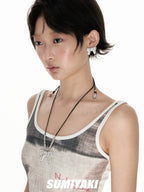 Cute Pet Graffiti Bow Sweater Necklace