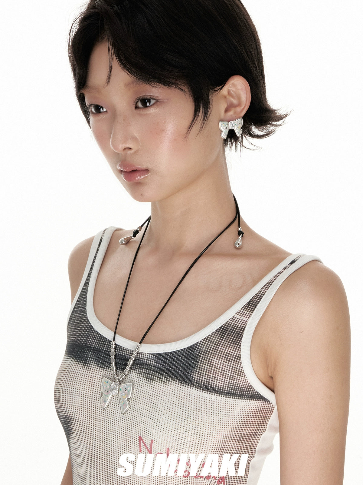 Cute Pet Graffiti Bow Sweater Necklace