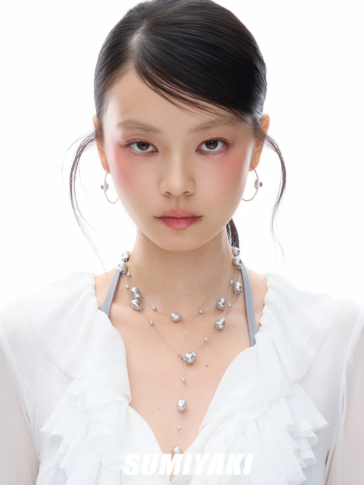 SUMIYAKI Pearl Babes Wind Big Circle Earrings