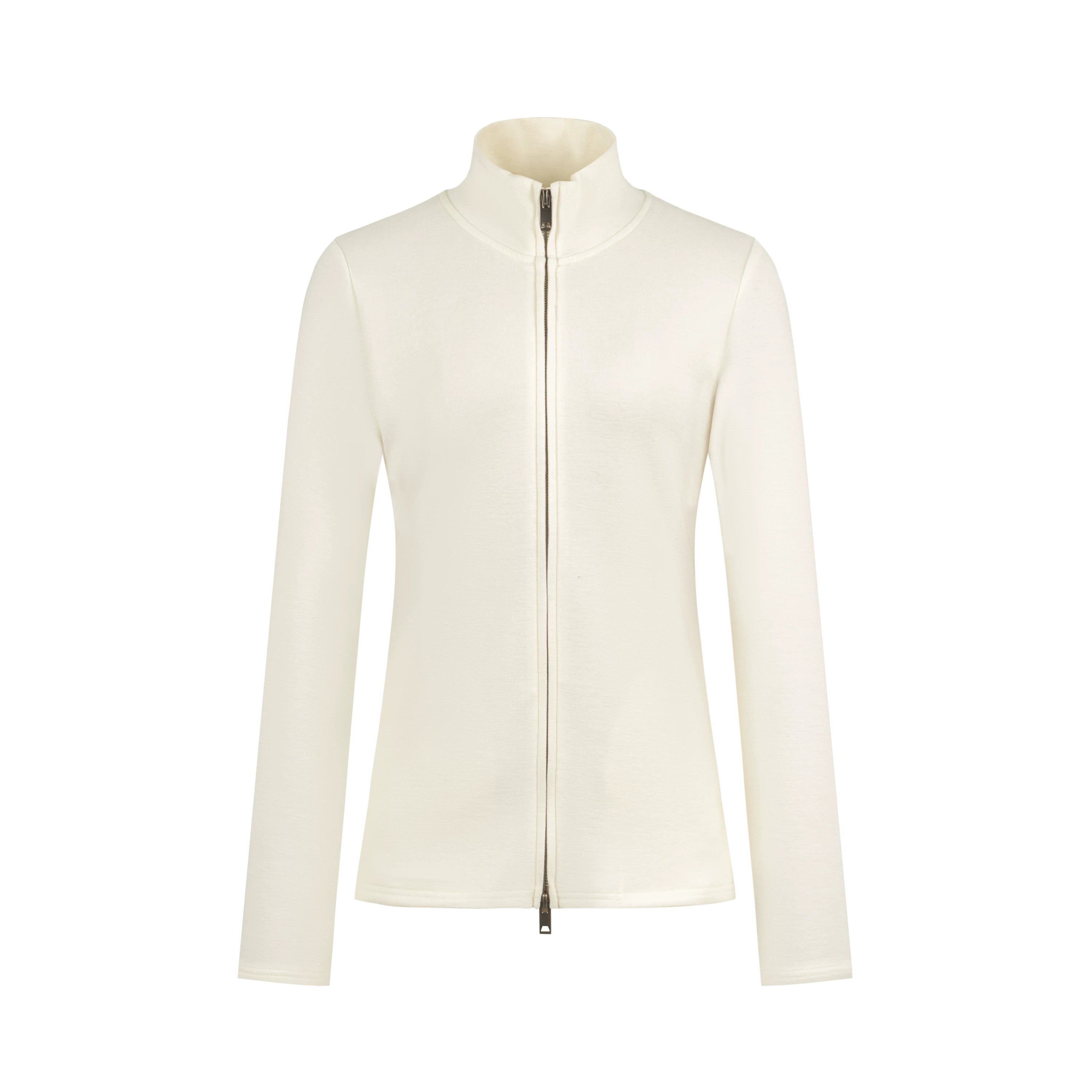 RECOLETA Lazy Wool Zipper Stand Collar Cardigan Set