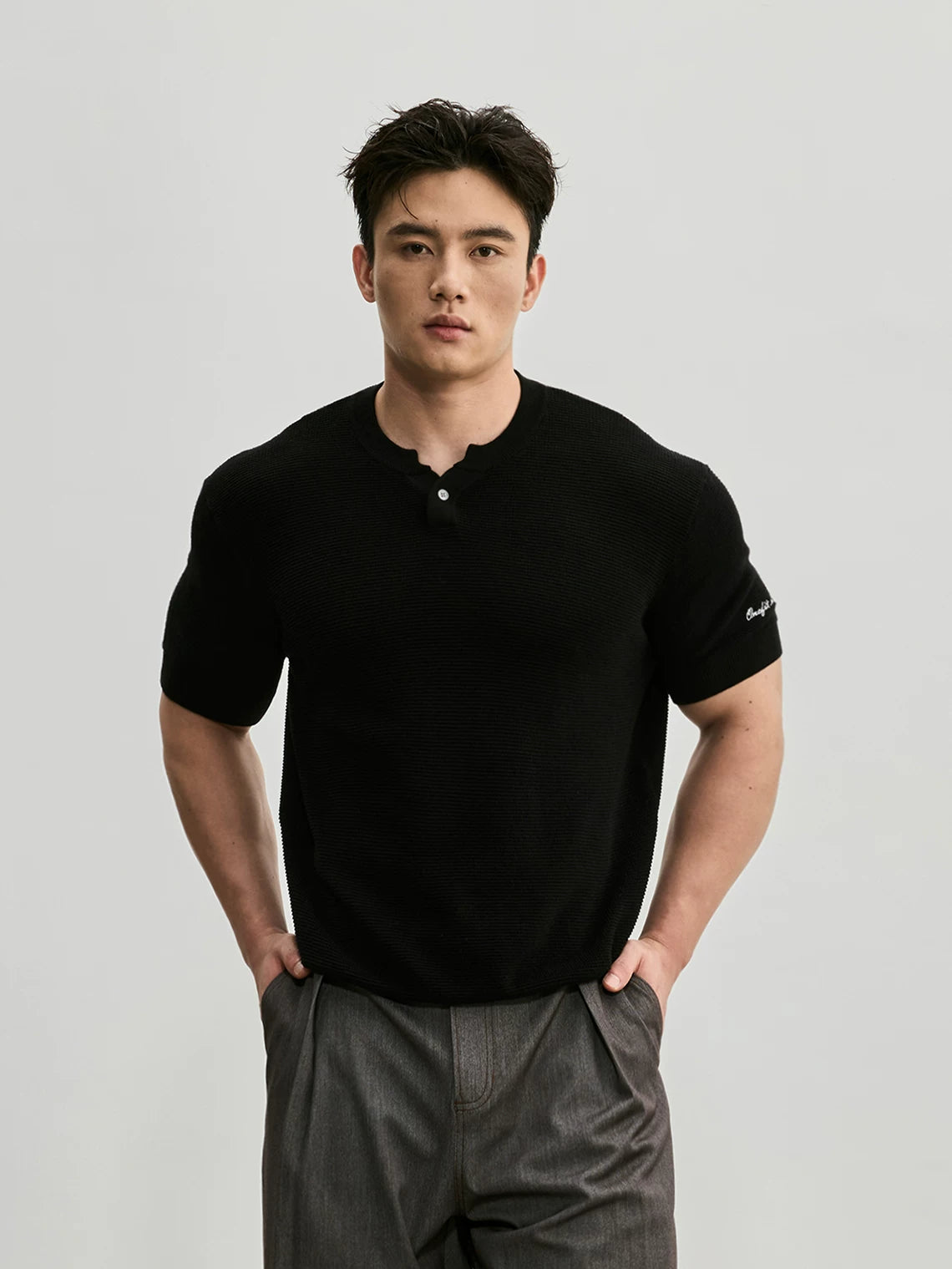 ONEFIT MAX American Casual Henry Collar Knit Short Sleeve