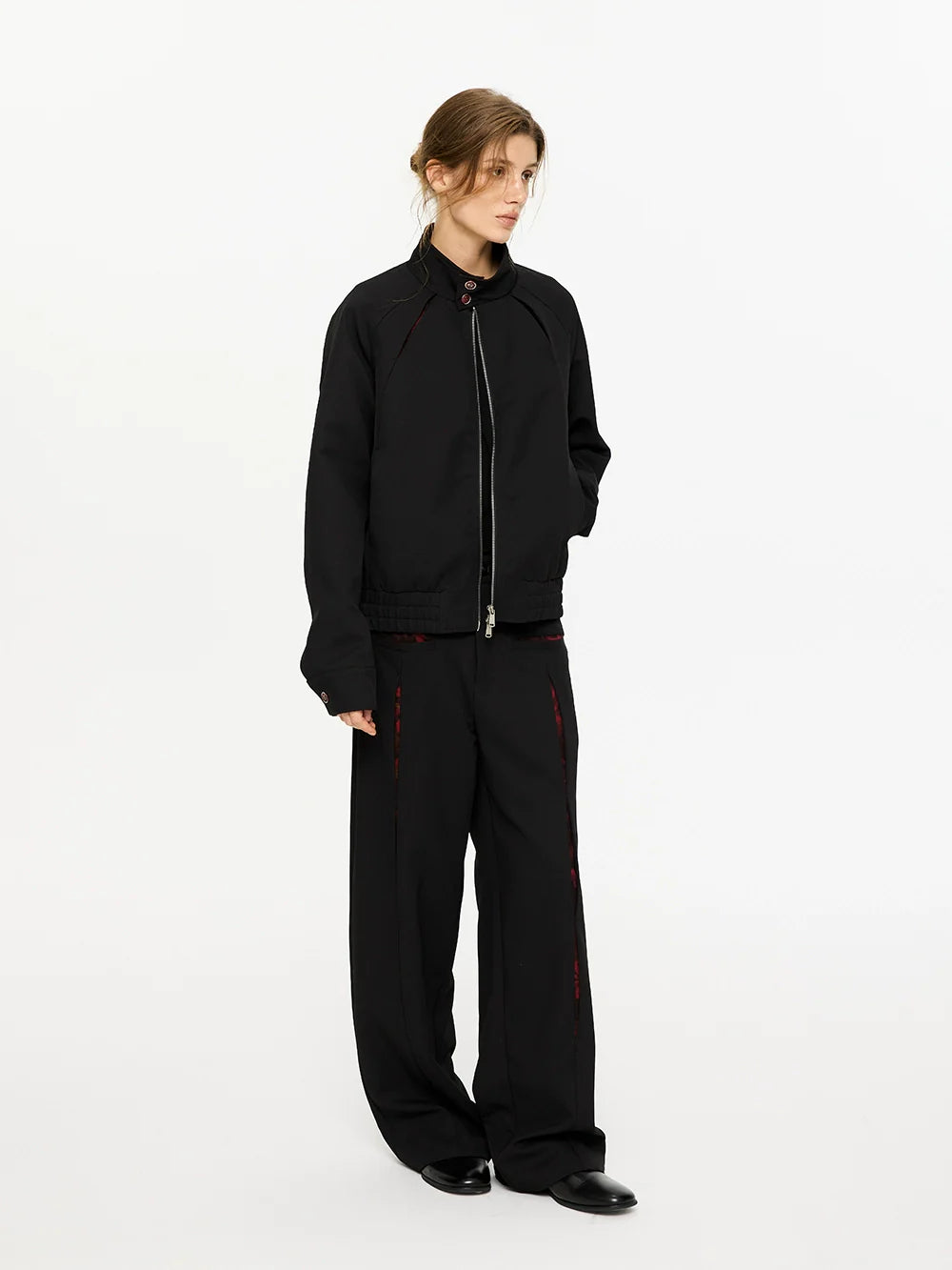 KREATE Contrasting Stand-up Collar Jacket