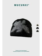 MUCUNXI Jacquard Kitten Knit Beanie