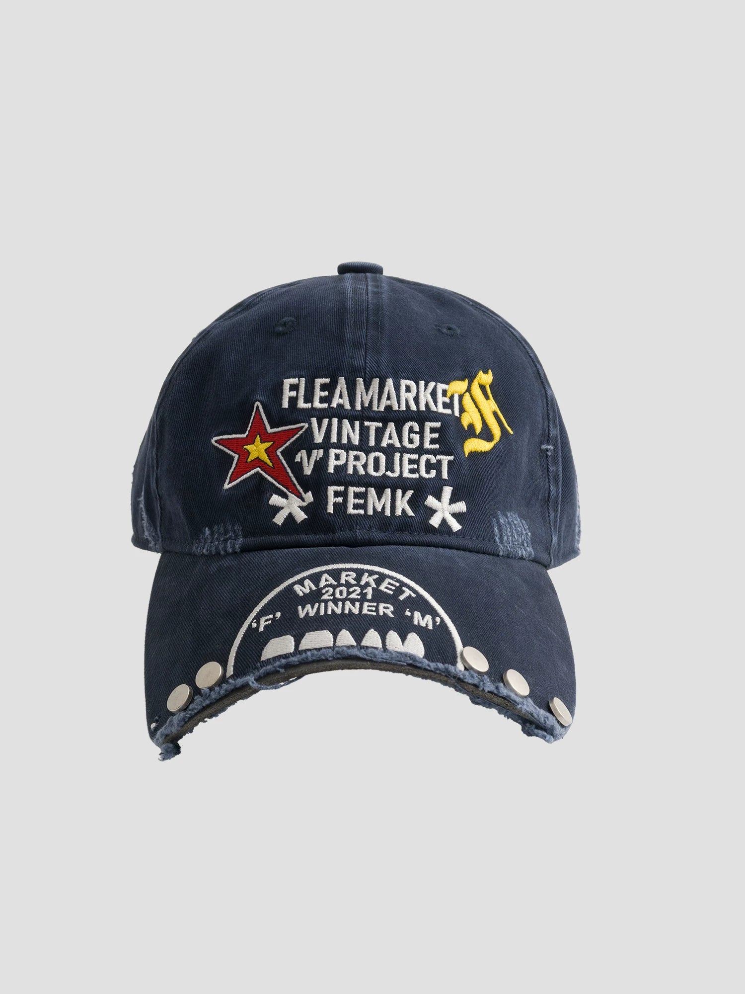Fleamarket Summer Rivet Letter Embroidered Baseball Cap