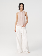 JCAESAR Striped Neck-hanging Sleeveless Shirt