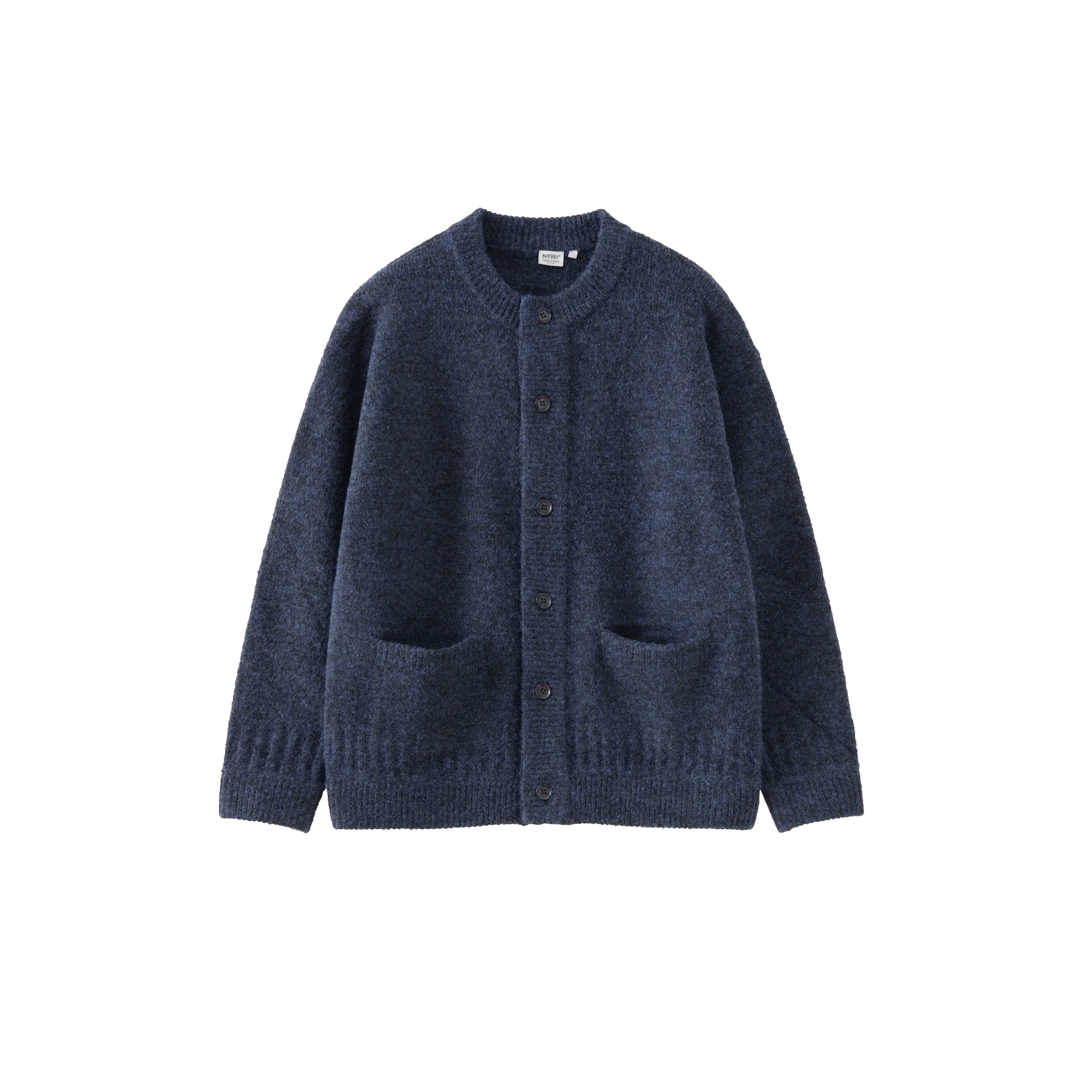 BUTTBILL Mohair Japanese Crew Neck Cardigan Sweater Jacket