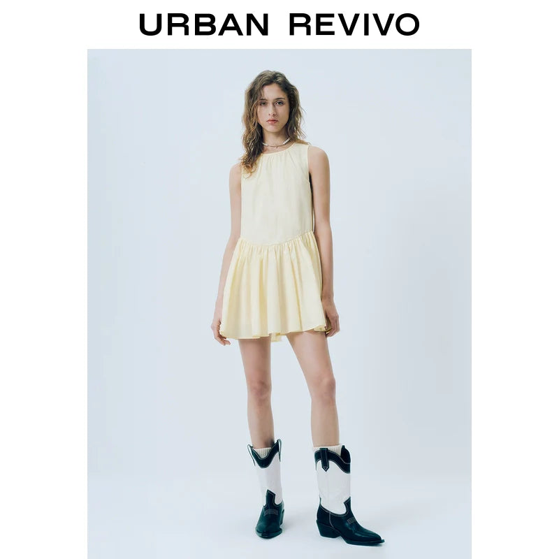 URBAN REVIVO Multi-strap Cotton Sleeveless Dress