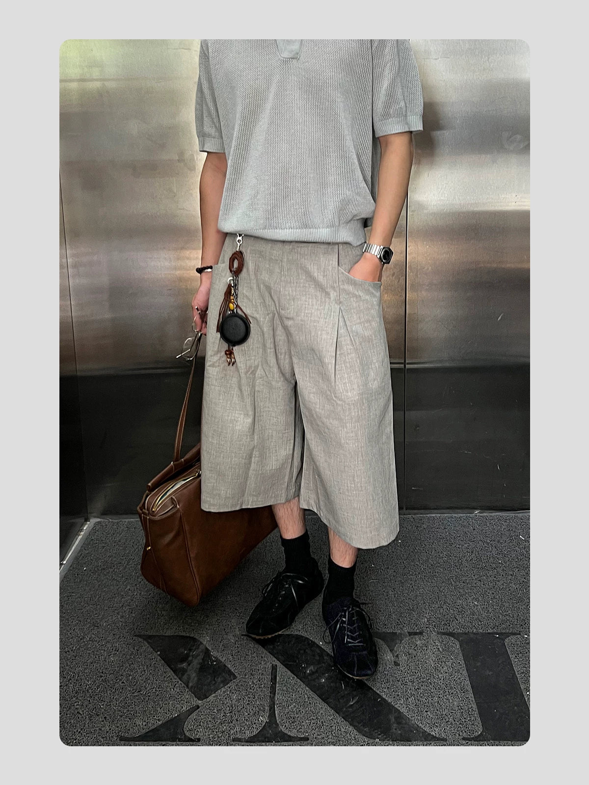 HANQIAORJI High Mercerized Leather Cowhide Training Shoes