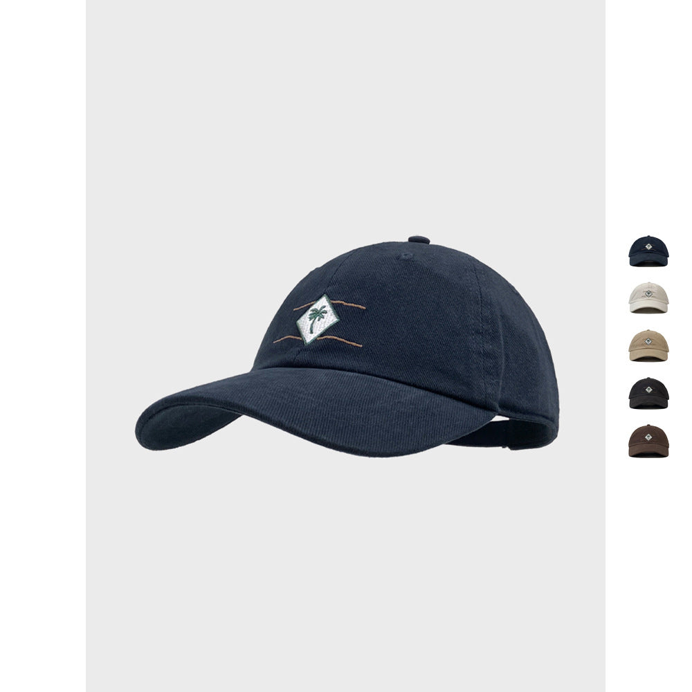 Korean Style Coconut Tree Embroidery Baseball Cap