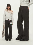 Mr. Jiangnan NewJNXS Retro Distressed Cotton Twill Bootcut Jeans