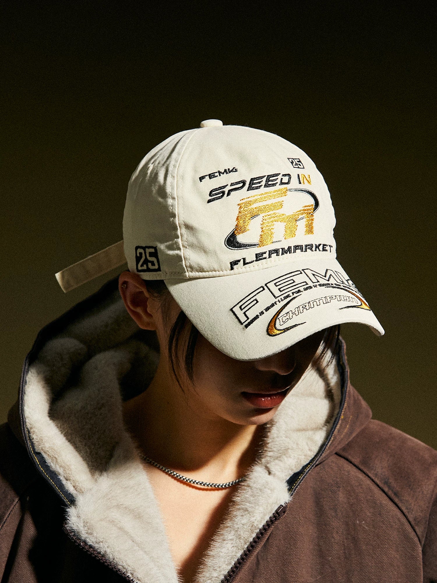 Fleamarket American Heavy Embroidered Letter Racing Cap