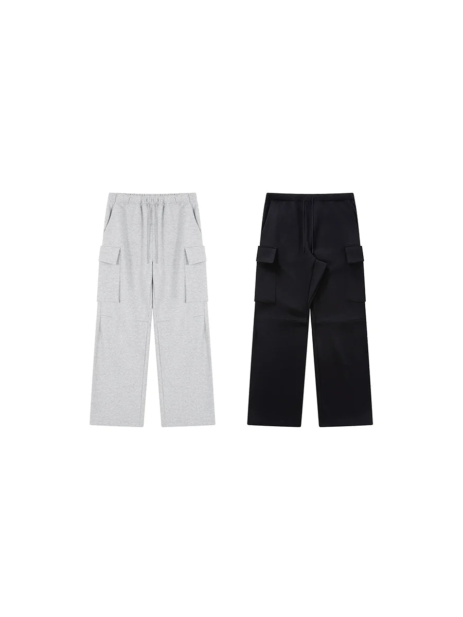 PLUS NO LOGO Pleated Loose Straight Trousers