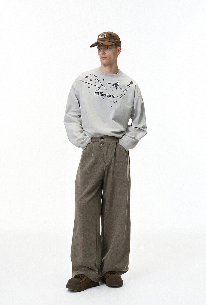 Inflation Double-Breasted Loose Versatile Wide Leg Pants