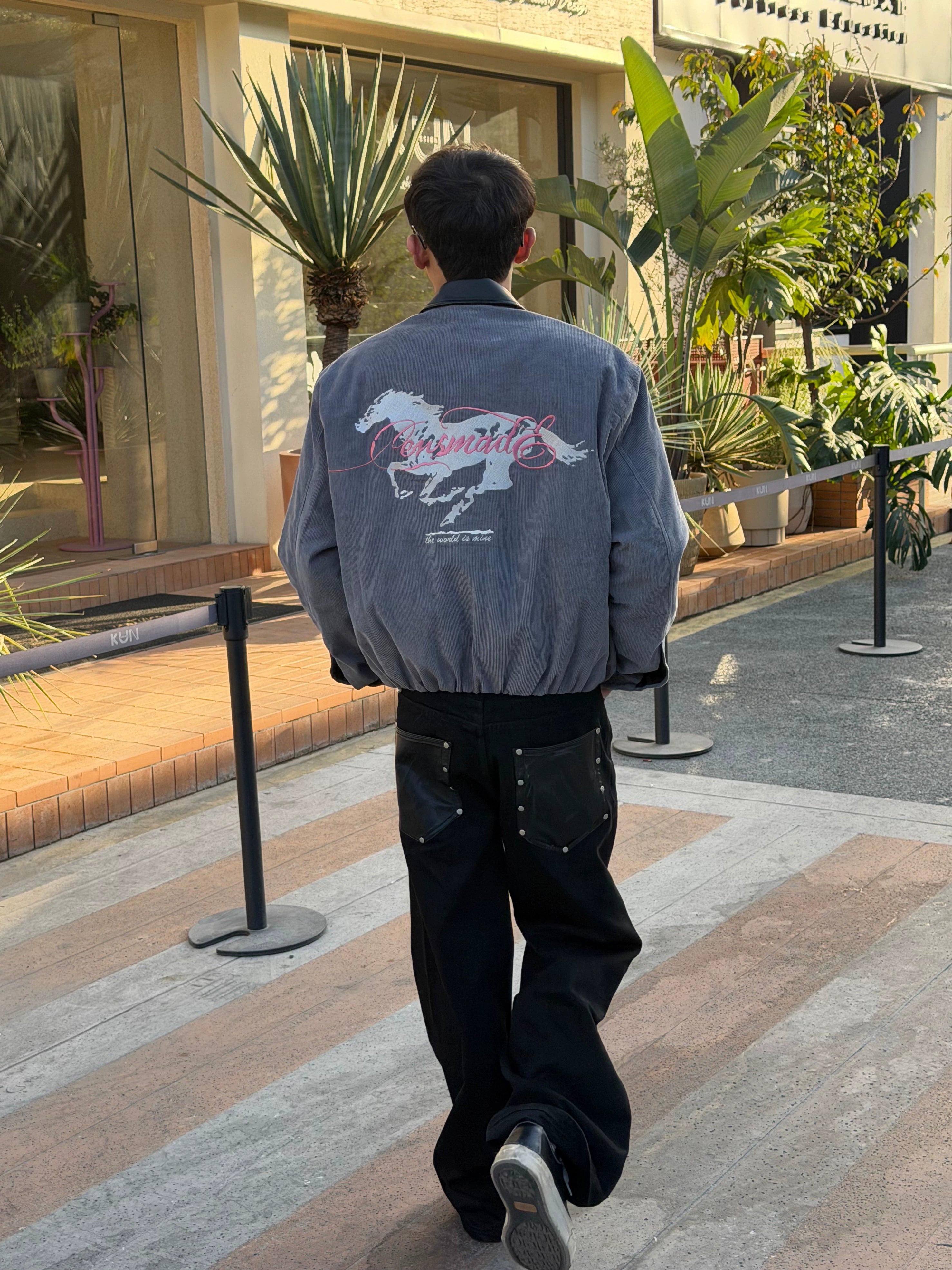 CENSMADE Corduroy Embroidered Work Jacket