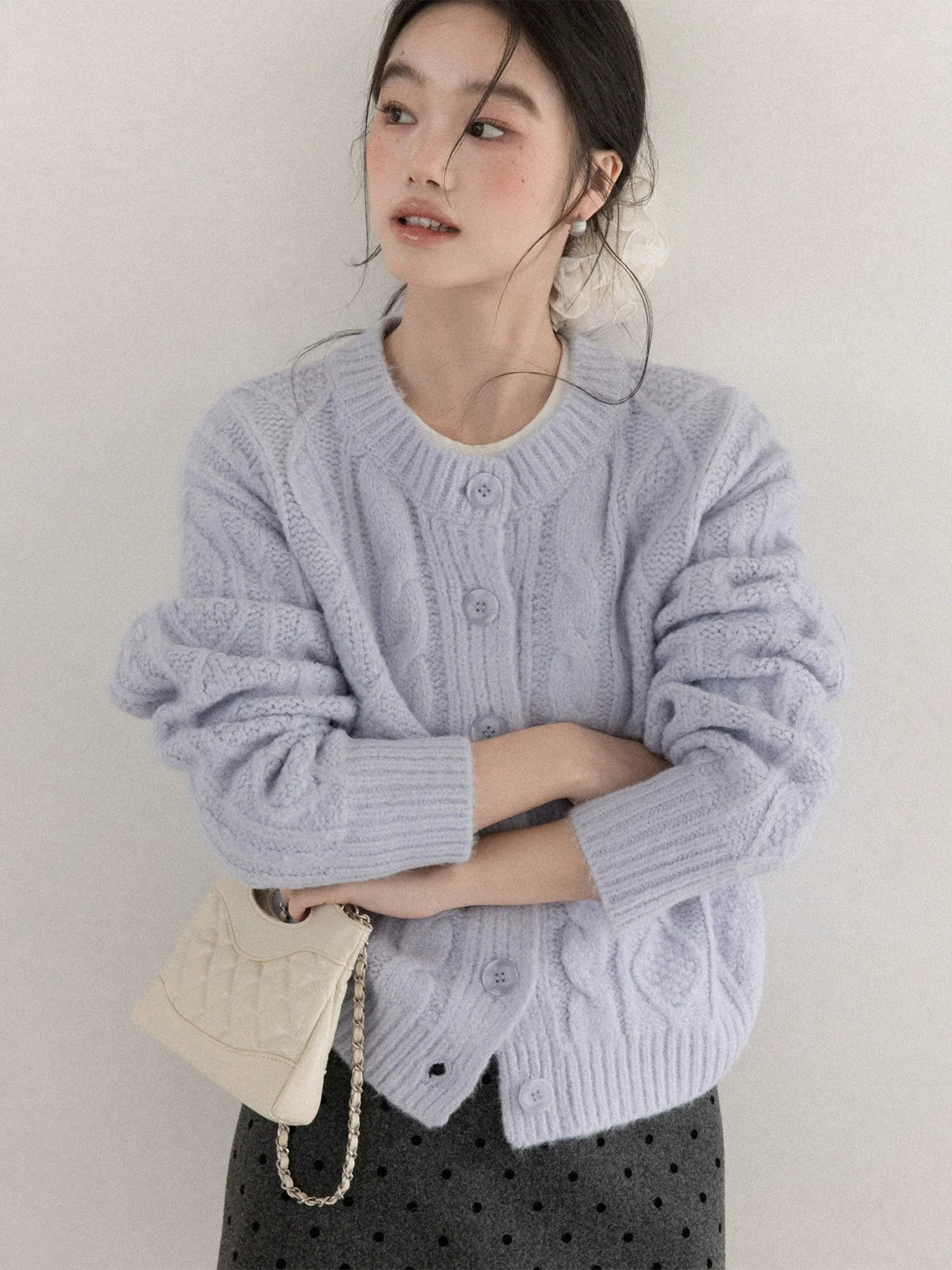 Cantonstory Sweet Fragrant Thickened Loose Knitted Sweater
