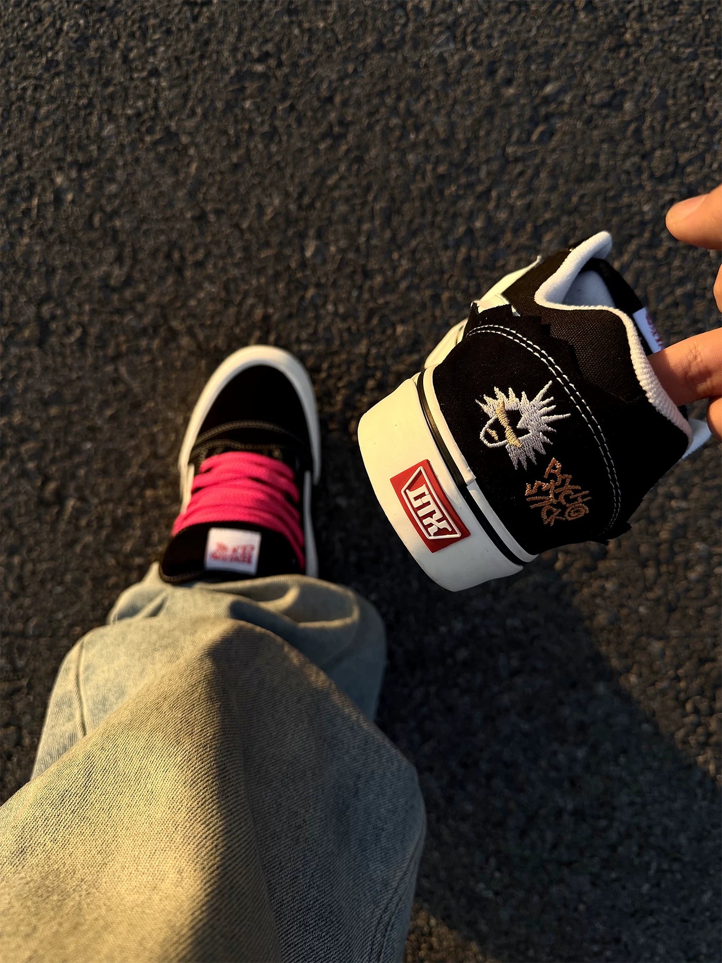 Black White Classic Fat Bread Lightning Afro Sneakers