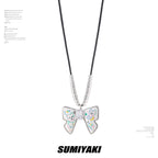 Cute Pet Graffiti Bow Sweater Necklace