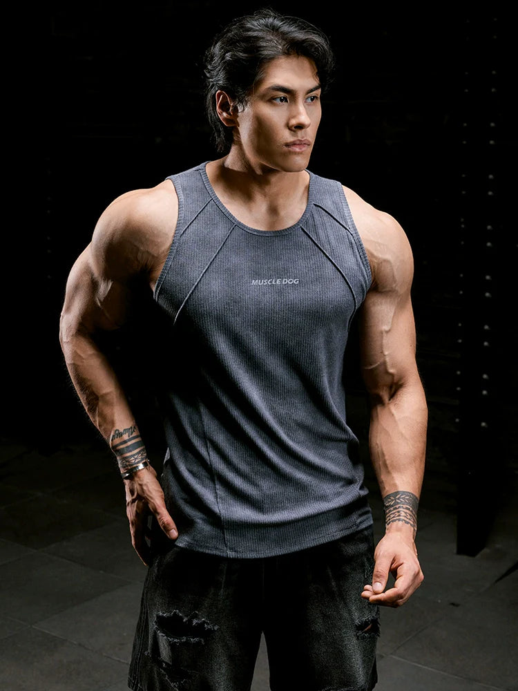 Muscle Dog Tie-Dye Sports Sleeveless Vest