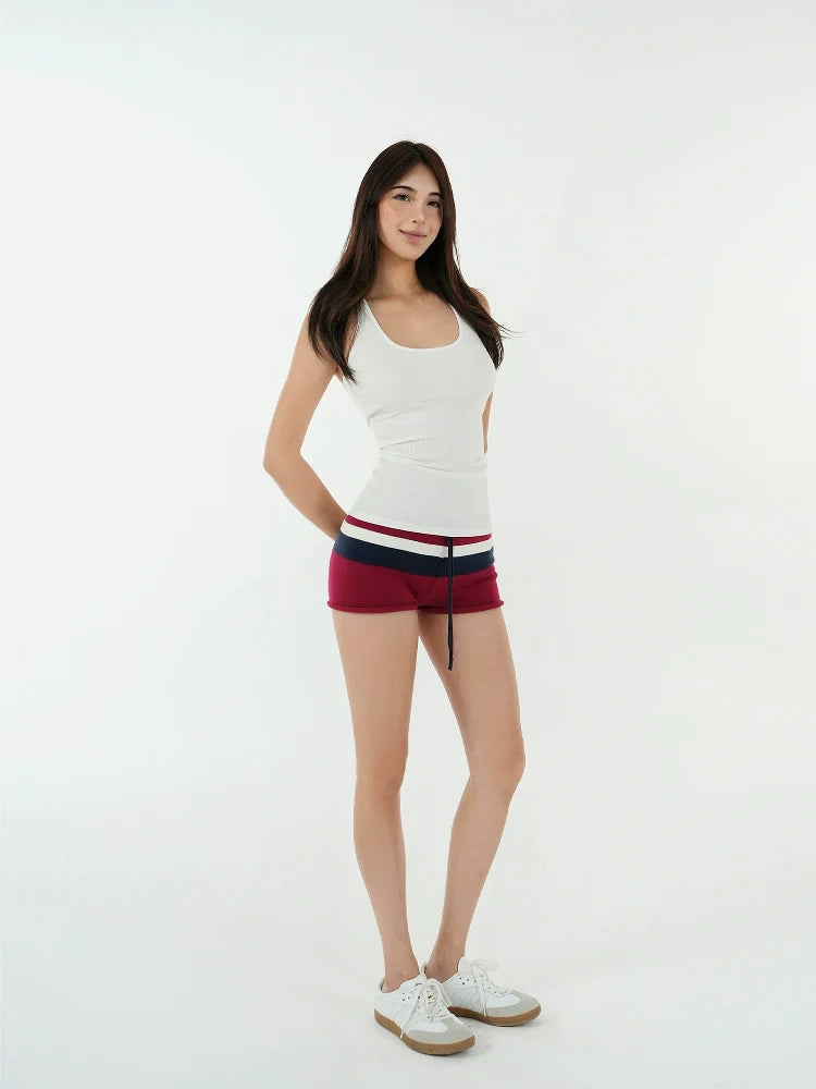 Jim Kennet Vintage Contrast Wide Stripe Knitted Shorts