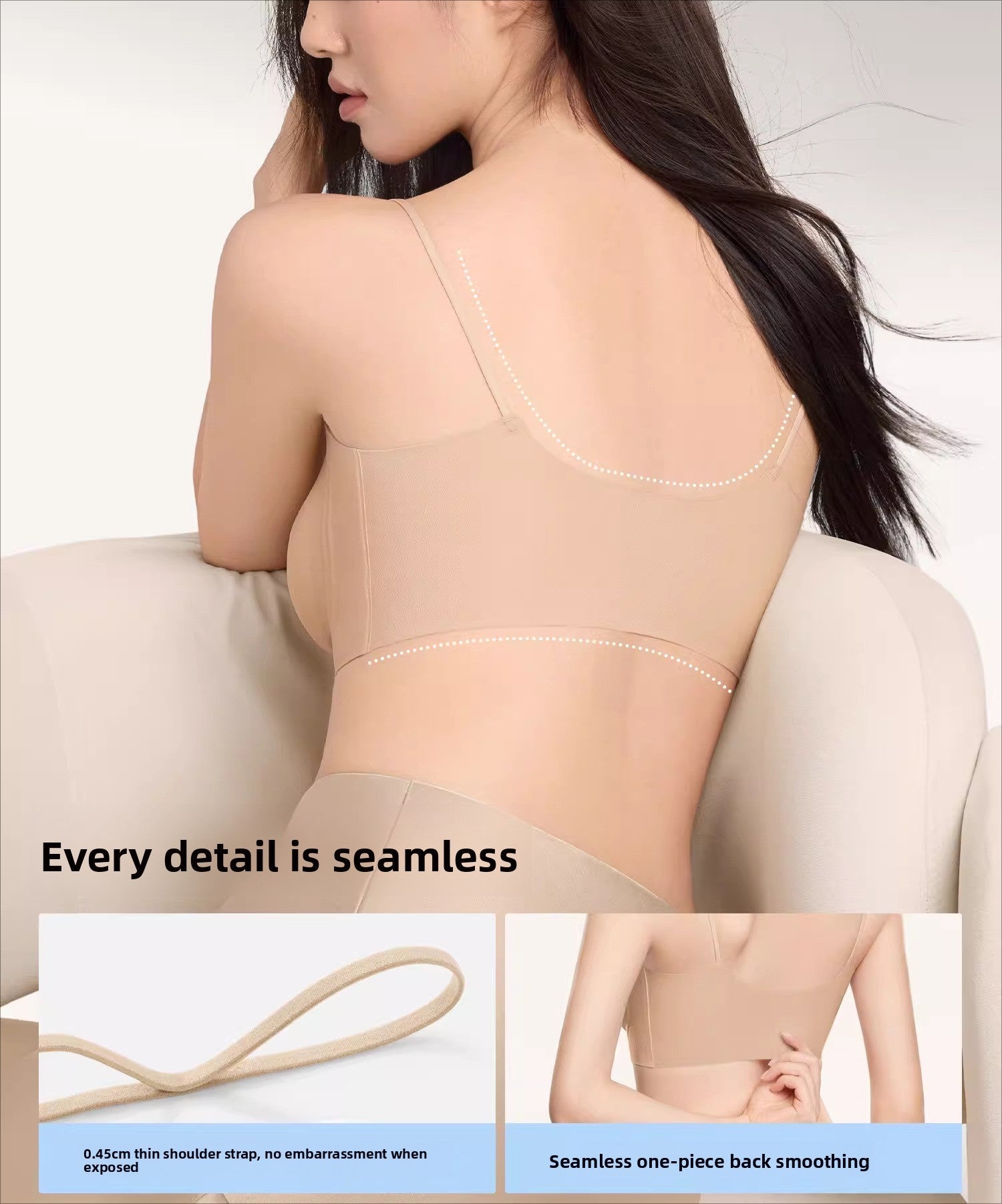 Secret World Small Breasts Collected Skinny Shoulder Straps Bra Cover