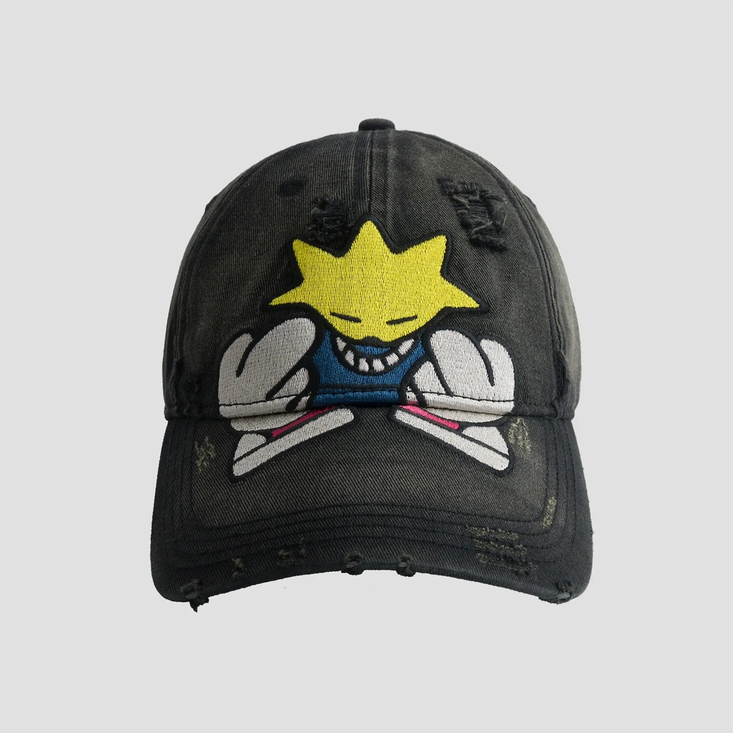 Fleamarket Cartoon Embroidery Wash Cotton Baseball Cap