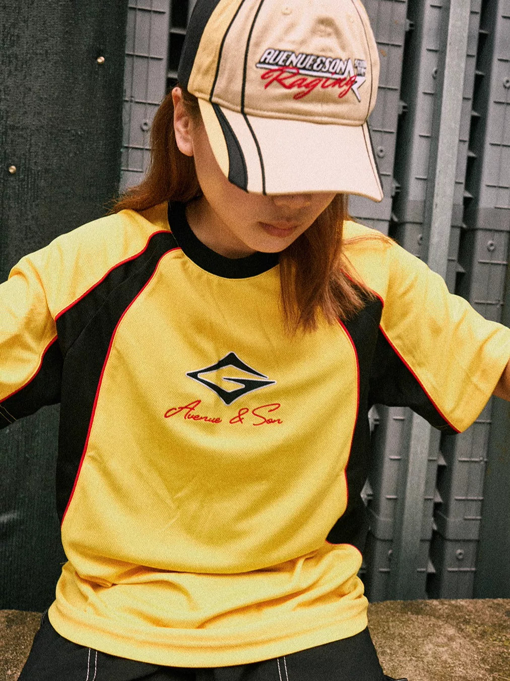 AVENUESON Three Color Embroidered Logo Short Sleeve Jersey T Shirt