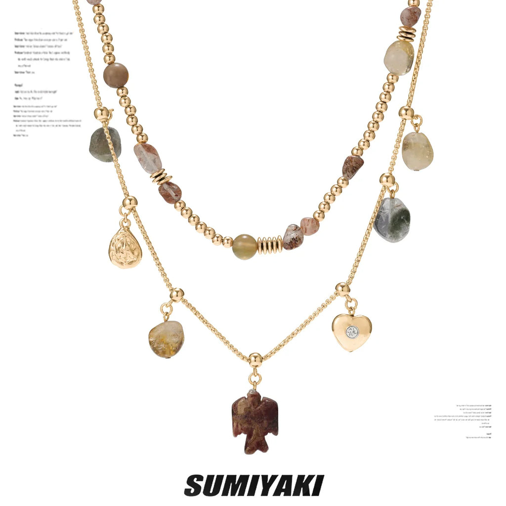 SUMIYAKI Natural Citrine Stone Necklace Bracelet