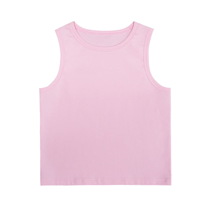 UNF round neck slim-fitting outer Crop Top Tee